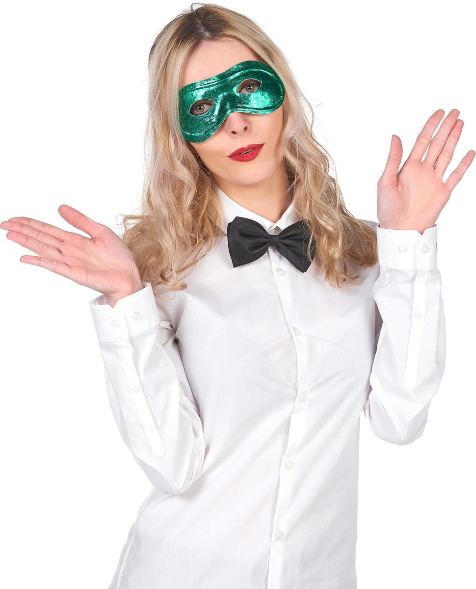   - Metaal-groen masker voor volwassenen -   > Masquerade masker